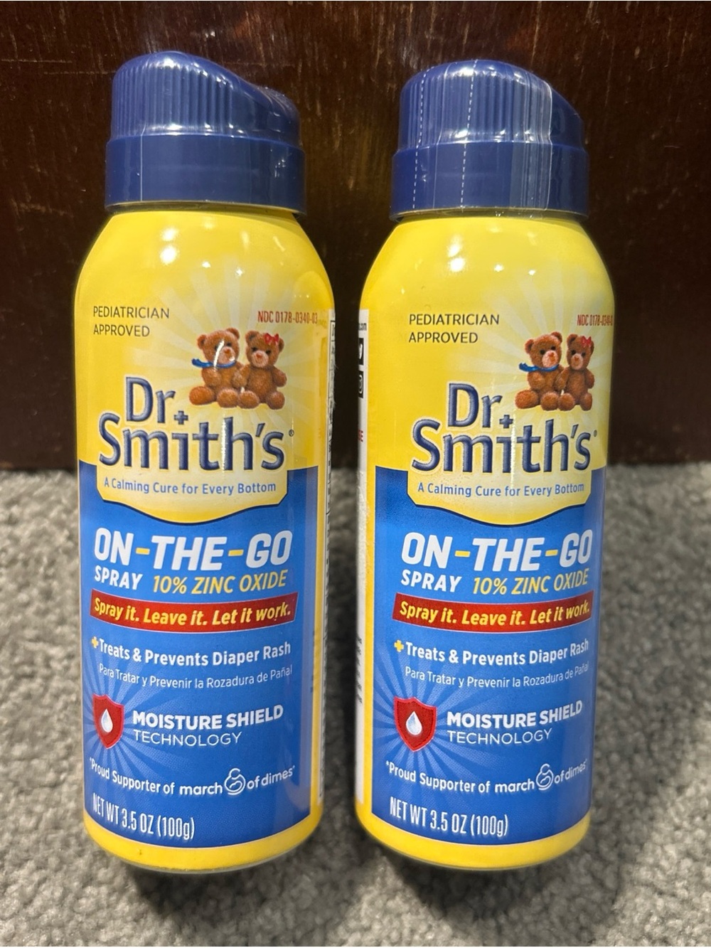 X2 Dr. Smith's ON-THE-GO Spray for Diaper Rash 10% Zinc Oxide 3.5oz